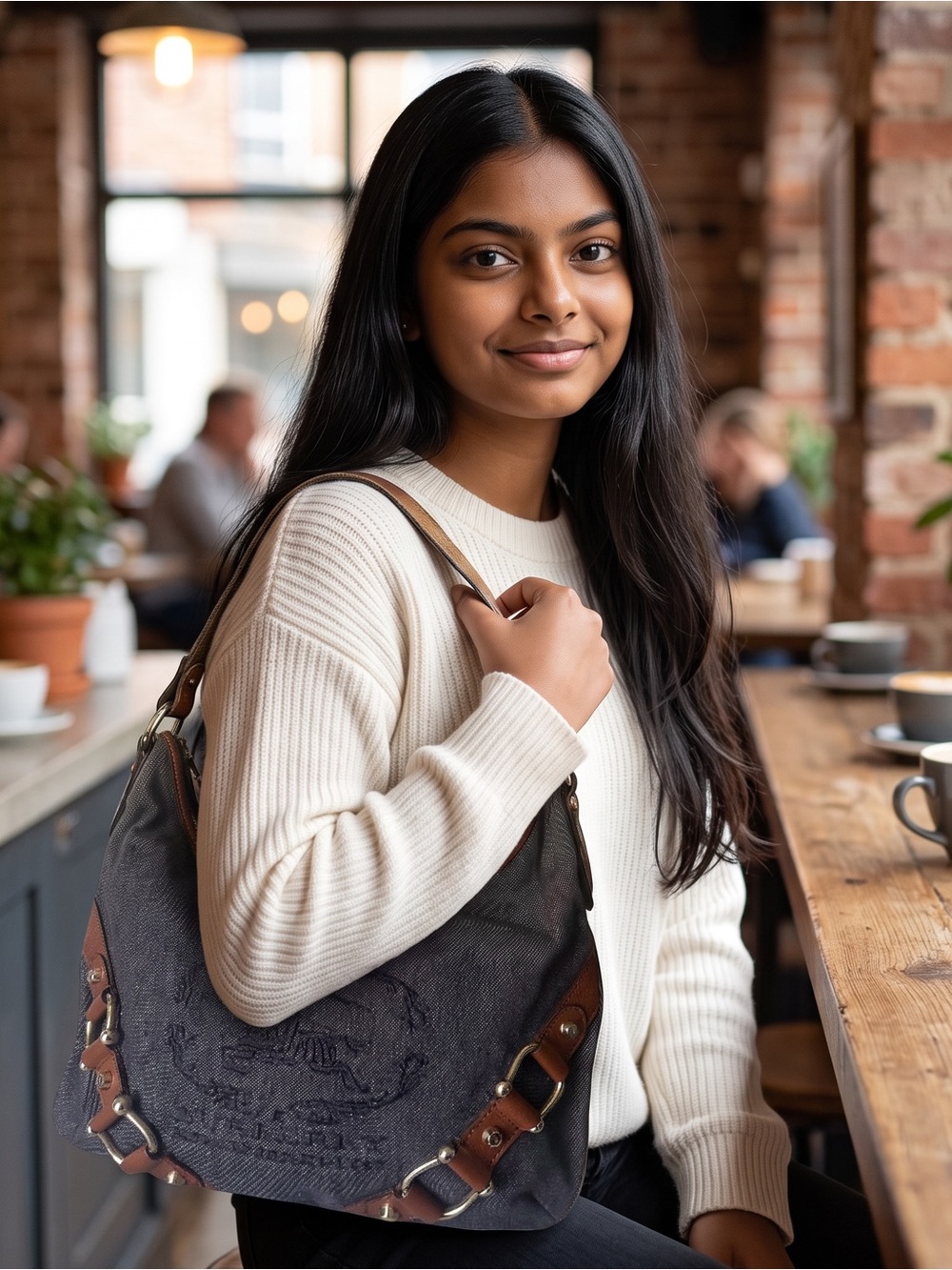 Burberry Denim Hobo Bag